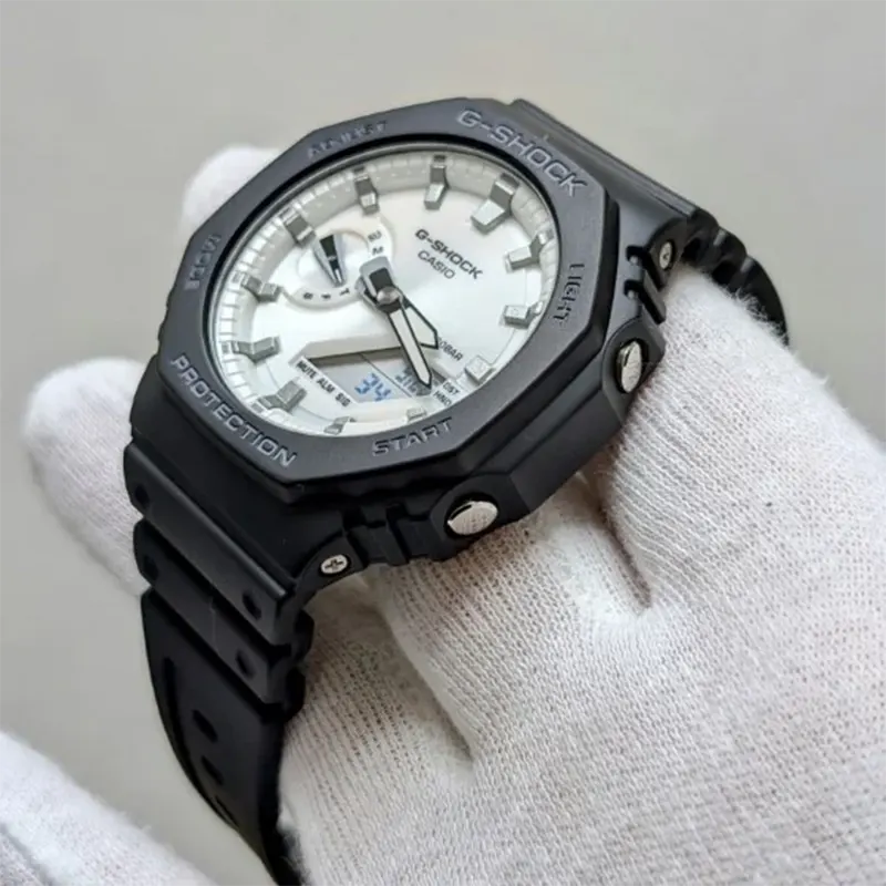 Casio G-Shock Carbon Core Guard White Dial Men's Watch- GA-2100WD-1A